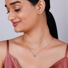 Buy GIVA Sterling Silver Rose Gold Day Dream Necklace