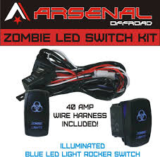 Etrailer.com has been visited by 100k+ users in the past month Zombie Rocker Switch Kit By Arsenal Offroad Tm 40 Amp Relay 30amp Fuse Laser Blue Led Spst On Off Rocker Switch Wiring Harness Kits Great For Utv Suv Off Road Boats Jeeps Rzr