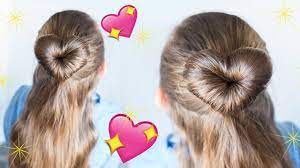 How to create a heart bun -Valentine's day heart hairstyle - YouTube