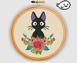 Maybe you would like to learn more about one of these? Jiji Cross Stitch Pattern Black Cat Kiki S Delivery Service Cute Animal Cross Stitch Nur Cross Stitch Patterns Cross Stitch Cross Stitching