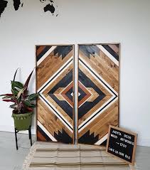 Boho Art Set Of Two Burnt Orange Tribal Wood Aztec Wood Wood Wall Art Boho Wood Art Wood Hanging Art Geometric Wood Wooden Wall Decor In 2021 Wooden Wall Art Wood Art Wooden Wall Decor