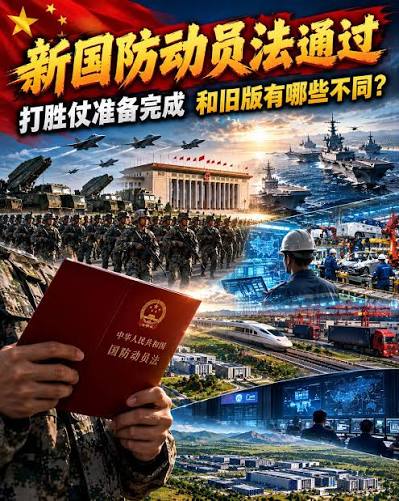 8月28日，新修订的中华人民共和国国防动员法表决通过，10月1日起正式施行，这是这部法律自2010年以来的首次全面大修。  看似只是几个法条的调整，可里头的每一处变化，都藏着深意，从数据安全首次入法，到发展利益成为动员的触发条件，这背后，是中国如何用法治，完成从 ...