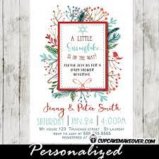 Snowflake Baby Shower Invitations Winter Berry Wreath Cupcakemakeover