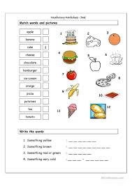 vocabulary matching worksheet food worksheet free esl printable worksheets made by teachers vocabulary worksheets kindergarten vocabulary vocabulary