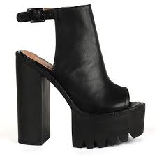 Kelis Black Cleated Sole Platform Heel Shoes Platform Shoes Heels Vegan Leather Shoes Black Pumps Heels