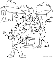 Valentine's day emphases love of all kinds. Kids Playing Holi Coloring Page Coloringall
