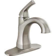 Browse a wide array of bathroom faucets for your bathroom sink from the delta faucet collection of single and two handle products. Delta Portwood Single Hole Single Handle Bathroom Faucet In Spotshield Brushed Nickel 15770lf Sp The Home Depot