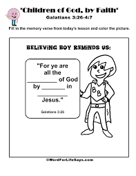 (or use plain paper and design your own cheerful drawing). Galatians 3 26 4 7 Activities For Kids Word For Life Says