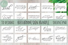 Welcome to kira rose designs & co. Bathroom Sign Svg Bundle 20 Bathroom Quotes 194999 Cut Files Design Bundles
