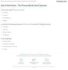 Fill in the blank:who are you ?no one of consequence__get used to disappointment. Quiz Worksheet The Princess Bride Novel Synopsis Study Com