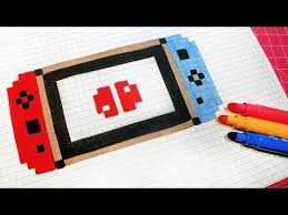 Handmade Pixel Art How To Draw A Switch Pixelart Youtube Pixel Art Yoshi Drawing Square Drawing