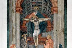 As was usual at the time, this was commissioned by 'donors' or patrons probably from the berti family: Holy Trinity Masaccio A Convergence Of Faith And Reason Masterpiece By Jack Flam Wsj