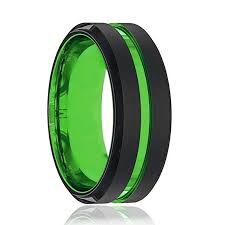 Black And Green Wedding Band Pin On Mens Wedding Bands Tungsten Wedding Rings