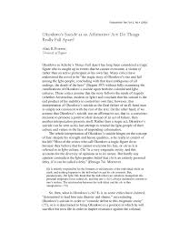 Things Fall Apart - Key Points - Annenberg Learner