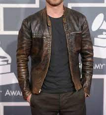 Men S Dierks Bentley Grammy Awards Distressed Brown Motorcycle Leather Jacket Ebay Brown Leather Jacket Men Leather Jacket Outfit Men Leather Jacket Outfits