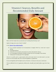 Vitamin c, also known as ascorbic acid and ascorbate, is a vitamin full of benefits found in various foods and sold as a dietary supplement, often used to prevent and treat scurvy. Vitamin C Sources And Benefits Pages 1 1 Flip Pdf Download Fliphtml5