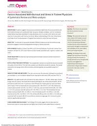 Raymond ong is an actor, known for the place of the dead (1997) and the nose (1991). Pdf Factors Associated With Burnout And Stress In Trainee Physicians A Systematic Review And Meta Analysis