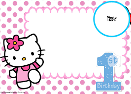 Hello Kitty Birthday Card Printable Free Free Hello Kitty 1st Birthday Invitation Template Drevio Hello Kitty Invitation Card Hello Kitty Birthday Invitations Hello Kitty Birthday