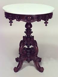 American Victorian Round Mahogany Pedestal Base Table With White Marble Top And 4 Finials On Apron Victorian Furniture Victorian Decor Marble Top Coffee Table