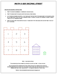 Math U See Decimal Street Printable Math U See Math Fractions Math