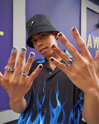 Flames Nail Art For Guys Nailart Mens Nails Edgy Nails Men Nail Polish