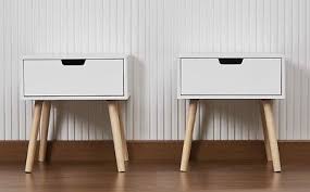 Pair Of Retro Contemporary Scandi Style Bedside Cabinets Tables White Scandi Bedside Table Scandi Style Bedside Table Scandi Bedside