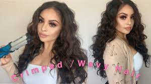 Hair is tapered on the sides behind the ear and left a bit wavy hair is super versatile when it comes to styling. How To Get Crimped Wavy Hair Tutorial Using Bed Head Deep Waver Youtube
