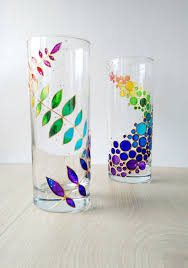 Rainbow Drinking Glasses Painted Glass Drinkware Couple Tumblers Set Of 2 12 1 4 Oz Water Glasses Glass Painting Designs Glass Bottles Art Painting Glassware