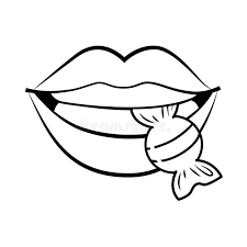 In this section you will find black and white outline anatomy clipart to download. Lips Biting A Candy Black And White Stock Vector Illustration Of Glamour Kiss 149137013
