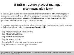 In your letter reference your most relevant or exceptional qualifications to help employers see why youre a great. Cover Letter For Infrastructure Project Manager It Project Manager Cover Letter