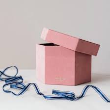 Huge sale on pink shipping boxes now on. Hexagon Shape Suede Box For Luxury Product Packaging