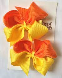 Lazos Colores Combinados Naranja Amarillo Precio 60 Lazos Para Ninas Lazos Monos Para Ninas