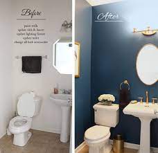 Powder Room Makeover Before And After Project Bambino Blue Bathroom Decor Powder Room Makeover Bathroom Makeover