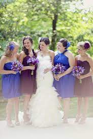 Jewel Toned Maids Sparkly Bridesmaid Dress Blue Purple Wedding Purple Bridesmaid Dresses