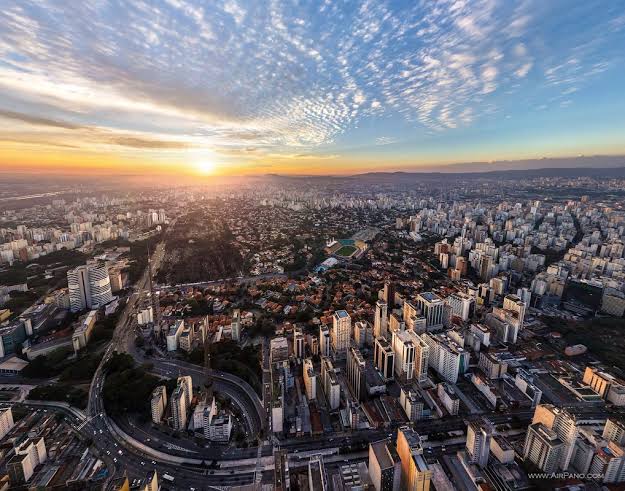São Paulo Brazil skyline city aerial view
