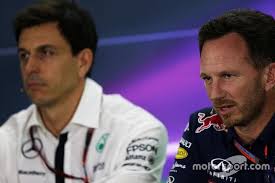 Christian Horner Red Bull Racing Team Principal And Toto Wolff Mercedes Amg F1 Shareholder And Executive Director In Red Bull Racing Racing Team Mercedes Amg
