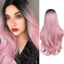Check spelling or type a new query. Amazon Com Wiger Ombre Pink Wig Dark Roots Middle Part Long Natural Hair Wigs Heat Resistant Synthetic Daily Party Cosplay Full Wigs For Women Girls Beauty Personal Care