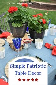 Table setting placemat is 11x17 inches. Simple Patriotic Table Decor Home With Holliday