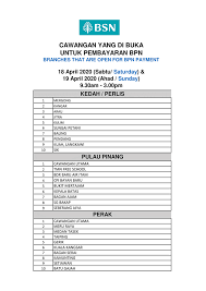 Suitable sites were identified in melaka, penang and ipoh, and at other state capitals like alor setar and johor bahru. Senarai Waktu Operasi Pembayaran Bpn Di Bsn Terpilih Hujung Minggu Dilanjutkan Joquz