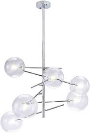 Sputnik pendant lights at 2modern. Modern Sputnik Chandelier 6 Lights Chrome Mid Century Glass Sphere Chrome Pendant Lighting For Bedroom Kitchen Dining Room By Bewamf Bulbs Included Amazon Com