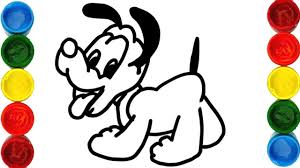 Things to draw when bored. How To Draw Pluto Disney Cartoon Drawing Page And Coloring Book For Kids Cartoon Drawings Disney Cartoon Drawings Disney Cartoons