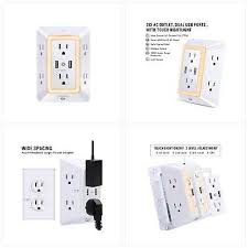 Advertisement Powrui Ahr 508 6 Outlet Extender Wall Outlet With Usb Charging Prots In 2020 Wall Outlets Outlet Extender Usb Wall Charger