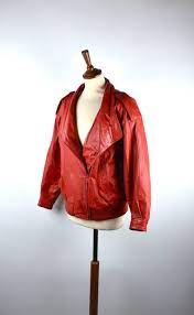 Cherry Red Leather Jacket By Switzers Size Small Etsy Red Leather Jacket Leather Jacket Jackets