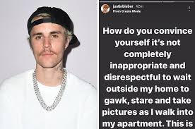 Your browser does not support the audio tag. Justin Bieber Calls Out People For Taking Pictures Outside His House
