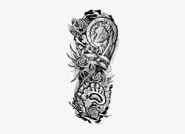 Black & grey rose & compass. Tattoo Freetoedit Tattoo Sleeve Designs Free Transparent Png Download Pngkey