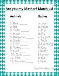 Animal Matching Baby Shower Game Free Printable Baby Shower Funny Baby Boy Shower Baby Shower Gifts
