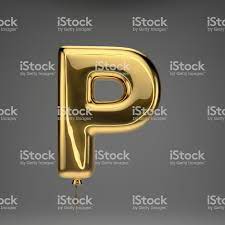 Golden Glossy Uppercase Letter P Isolated On Dark Background 3d Alphabet Photos Uppercase Letters Dark Backgrounds