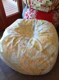 Vintage Style Globe And World Map Bean Bag Chair Ocean By Paniolo 165 00 Etsy Sewing Projects Bean Bag Chair Future Gift