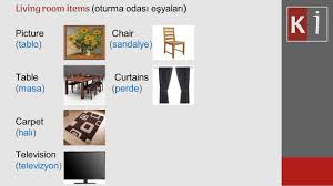 Living Room Items Oturma Odasi Esyalari Lesson Ders 11 Youtube