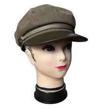 Don't Ask Amanda Hello Sailor Captains Cap Olive Braided Rope Metal Anchor  NWOT